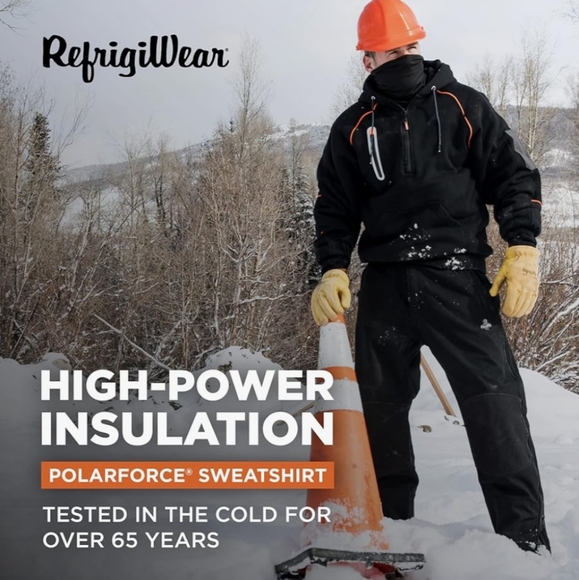 RefrigiWear Black Insulated Pullover Hoodie Size S - Picture 3 of 10